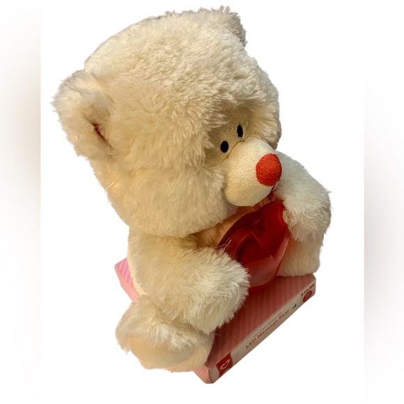 Cuddly White Teddy Bear with Red Nose and Light-Up Singing Heart - Picture 8 of 11